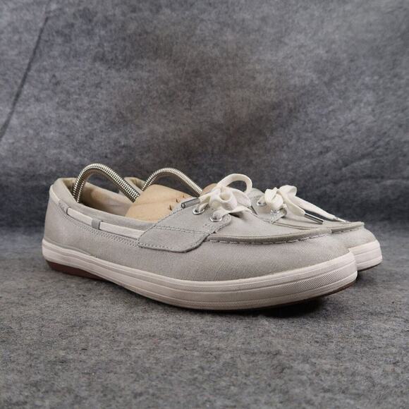 Keds Shoes Womens 10 Slip On Loafer Deck Boat Moc Toe Casual Comfort Grey Flats - Picture 1 of 15